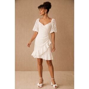 Sachin & Babi Cailyn Dress 4 Ivory White Lace Bridal Dress Courthouse Wedding